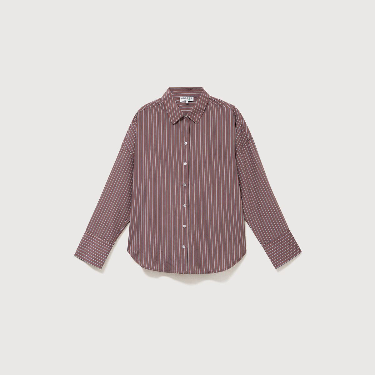 Chemise ample manches longues fluide marron femme