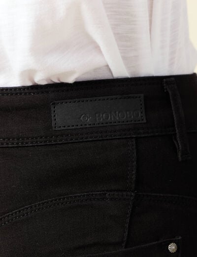 Jeans skinny push up 7/8ème denim noir femme