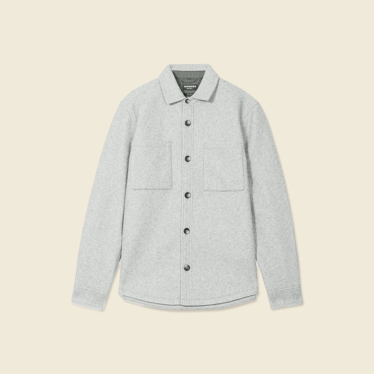 Surchemise boutonn&eacute;e gris fonc&eacute; homme