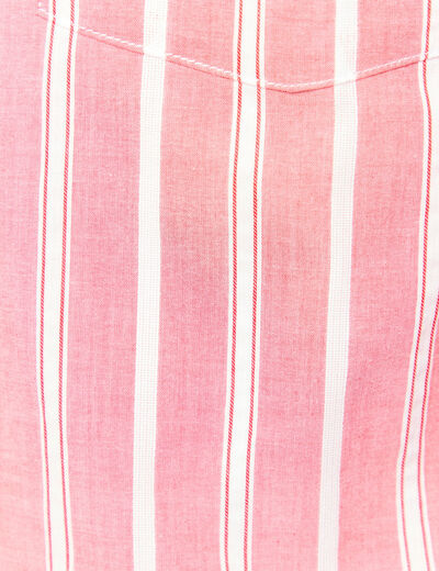 Chemise boyfriend en coton rouge corail homme