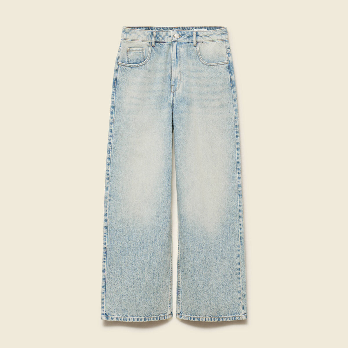 Jeans loose taille standard bleu femme