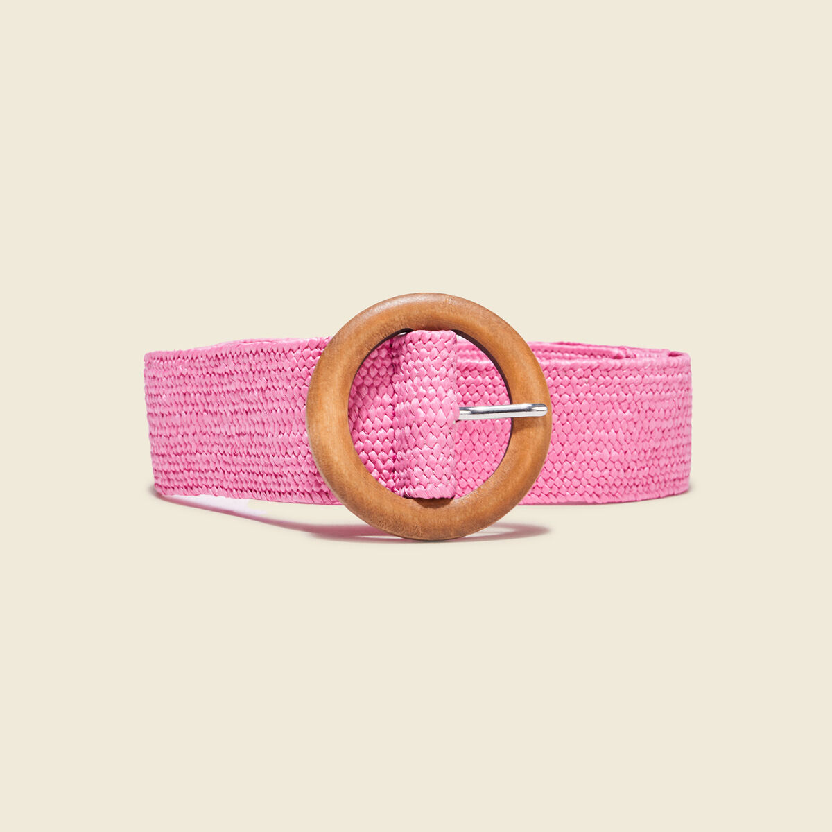 Ceinture tressée boucle ronde rose fushia femme
