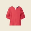 T-shirt manches courtes rouge foncé femme