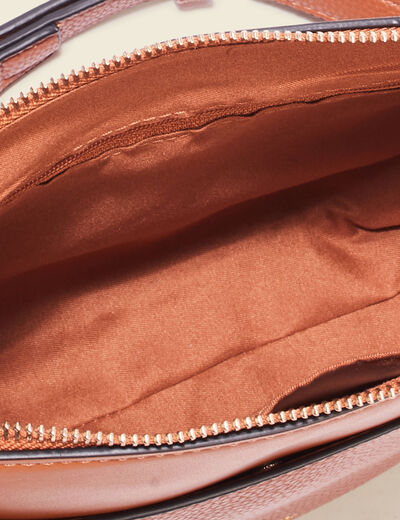 Sac demi-lune à bandoulière marron femme
