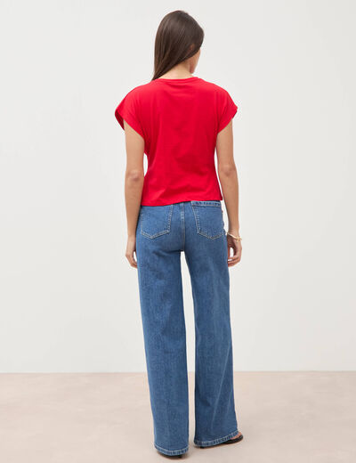 T-shirt manches courtes rouge femme