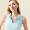 Polo sans manches bleu pastel femme