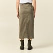 Jupe midi crayon ceinturée vert kaki femme