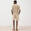 Bermuda droit &eacute;lastiqu&eacute; beige homme