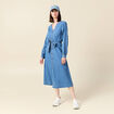 Robe longue évasée en jean denim used femme
