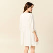 Robe évasée manches 3/4 ecru femme