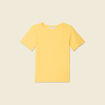 T-shirt manches courtes côtelé jaune femme