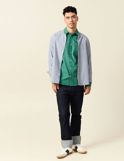 Chemise manches longues vert homme