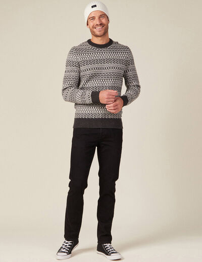 Pull manches longues ecru homme