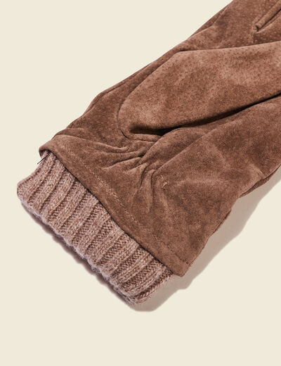 Gants en cuir beige homme