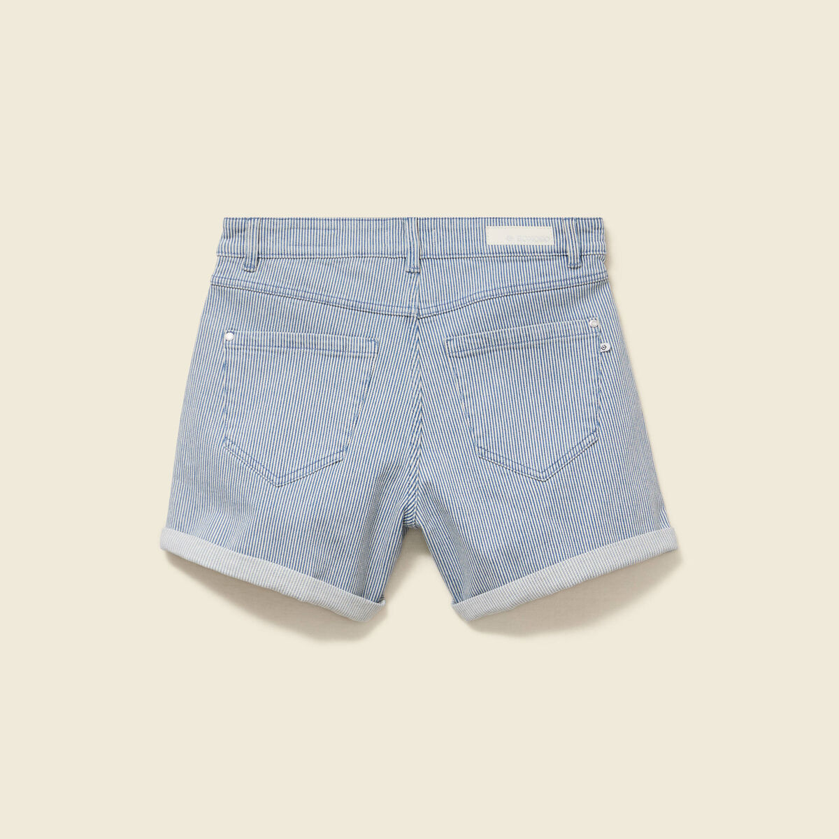Short mom taille haute en jeans bleu marine femme