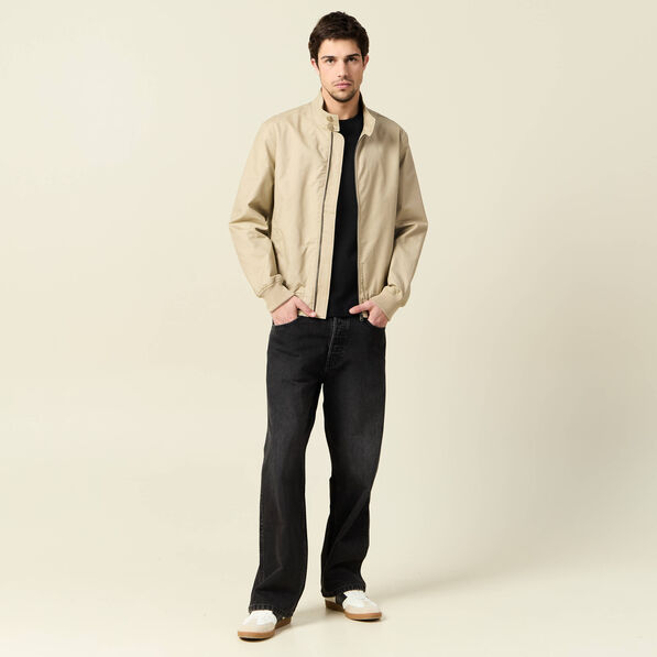 blouson zippe col montant gris homme Blouson zippé col montant gris homme