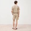Short droit avec cordon beige homme