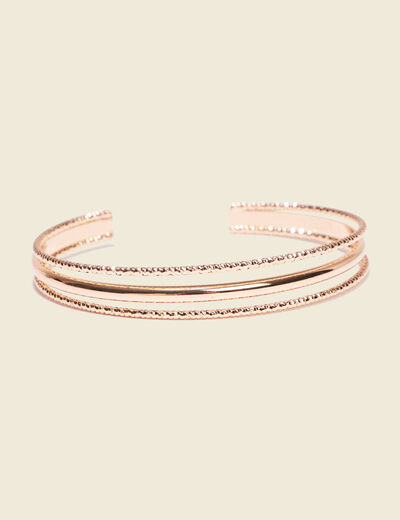 Bracelet jonc en métal couleur or femme