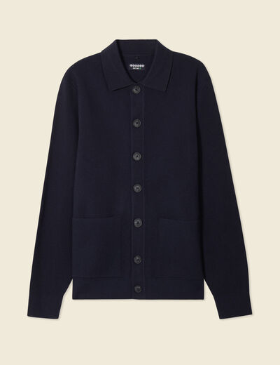 Gilet manches longues bleu marine homme