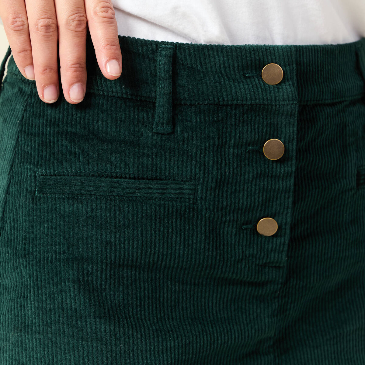 Jupe vert fonc&eacute; femme