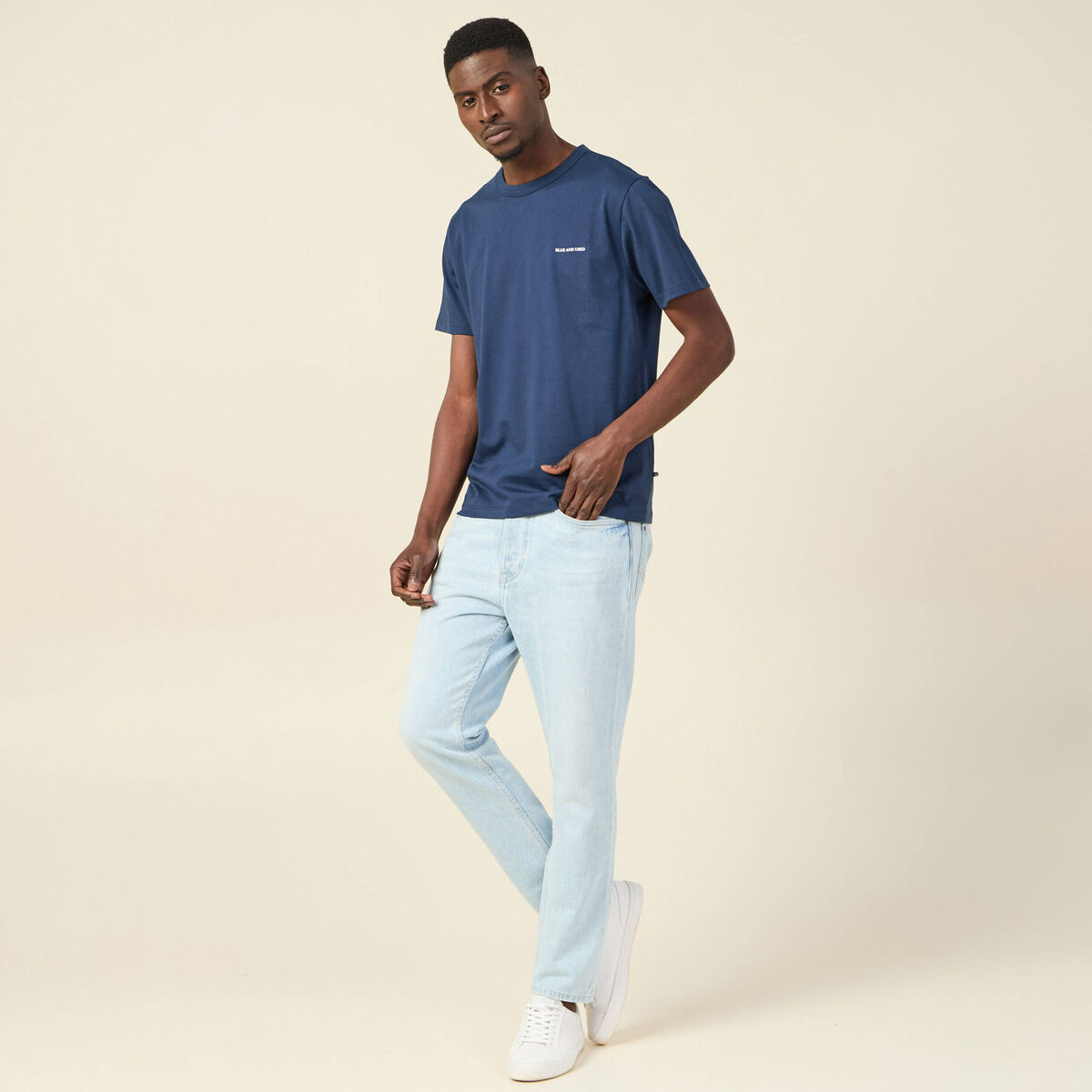 T-shirt manches courtes bleu marine homme