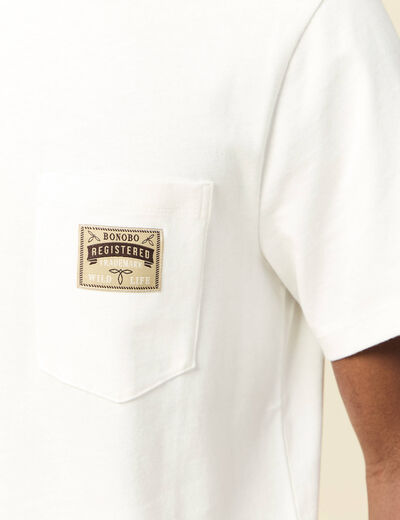 T-shirt manches courtes ecru homme