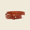 Ceinture perforée marron femme