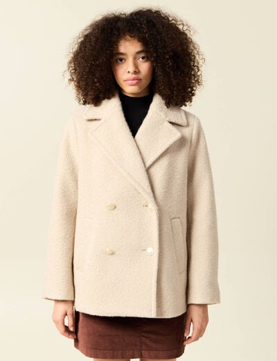 Caban oversize court beige femme