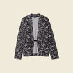 Gilet manches longues noué noir femme