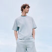 T-shirt ample col rond manches courtes bleu ciel homme