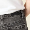Jeans large taille haute denim snow gris femme