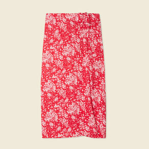 Jupe longue portefeuille rouge femme