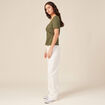 T-shirt manches courtes vert kaki femme