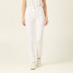 Jeans slim taille haute denim blanc femme