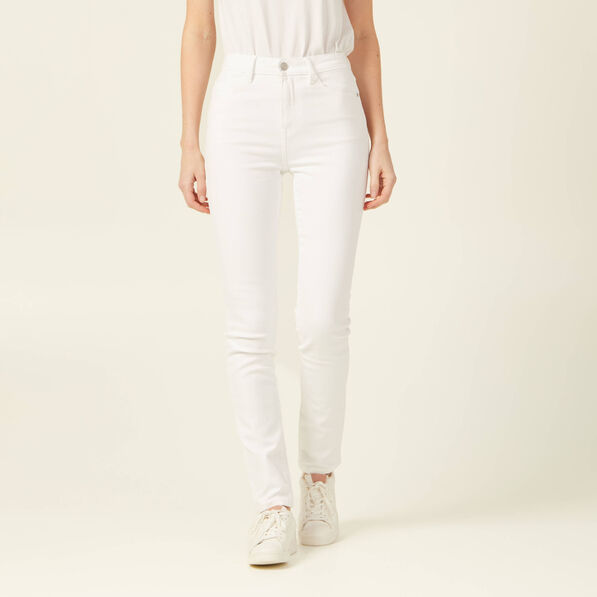 jeans slim taille haute denim blanc femme Jeans slim taille haute denim blanc femme