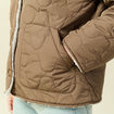Parka courte droite effet polaire marron clair femme