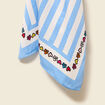 Foulard carr&eacute; Atelier Beguin x Bonobo bleu ciel femme