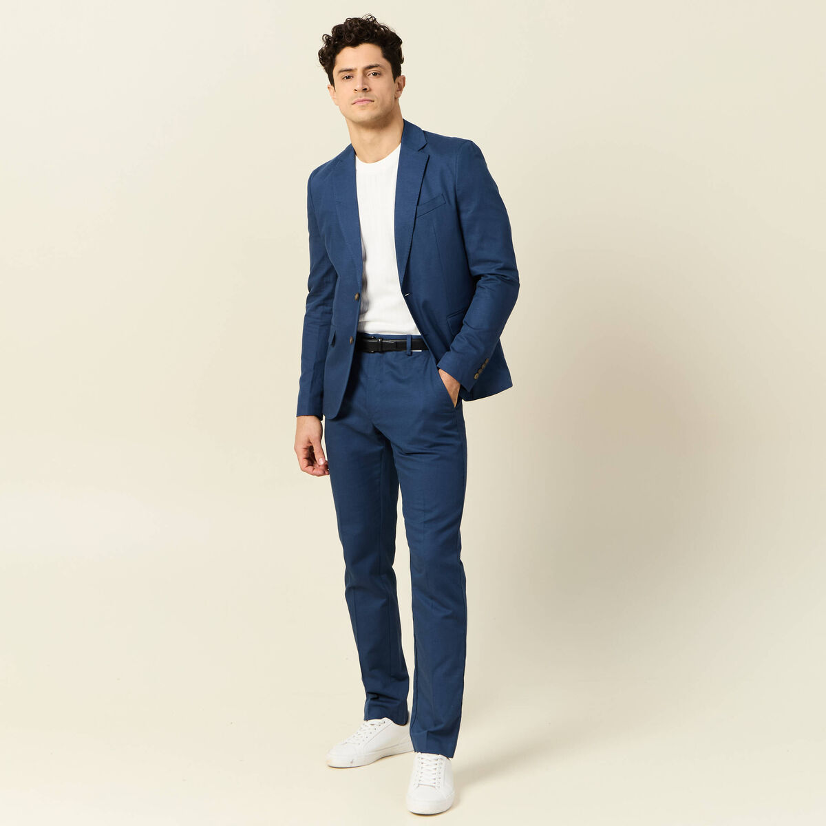 Veste blazer cintré bleu foncé homme