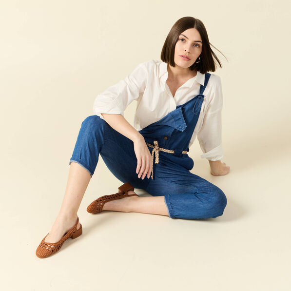 Salopette en denim denim stone femme