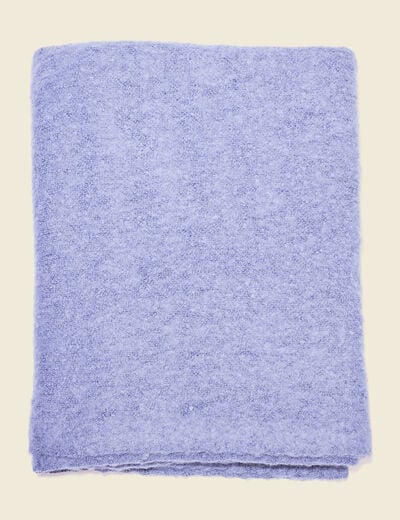 Écharpe maille duveteuse bleu femme