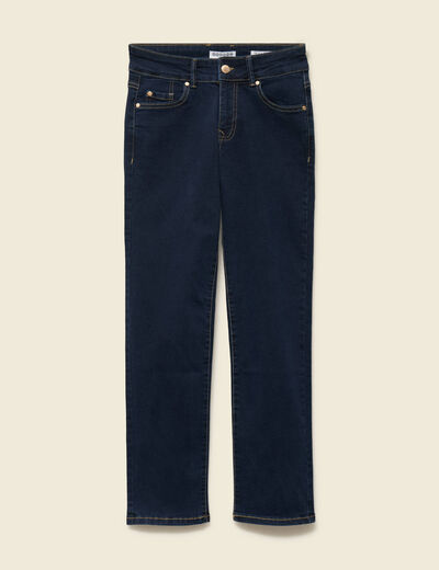 Jeans regular 7/8&egrave;me taille standard denim brut rinse femme