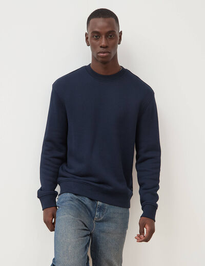 Sweat manches longues bleu marine homme