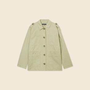 Veste droite avec poches vert kaki femme