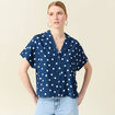 Chemise manches courtes bleu marine femme