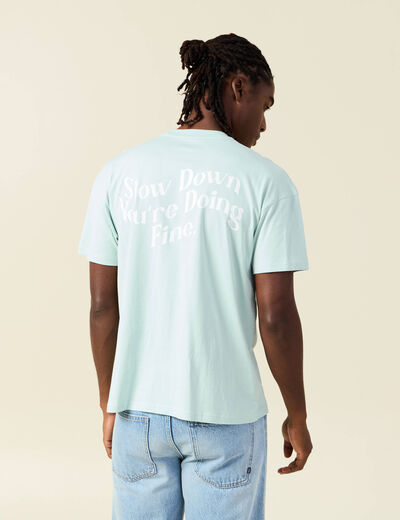 T-shirt manches courtes bleu gris homme