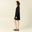 Robe évasée plissée noir femme