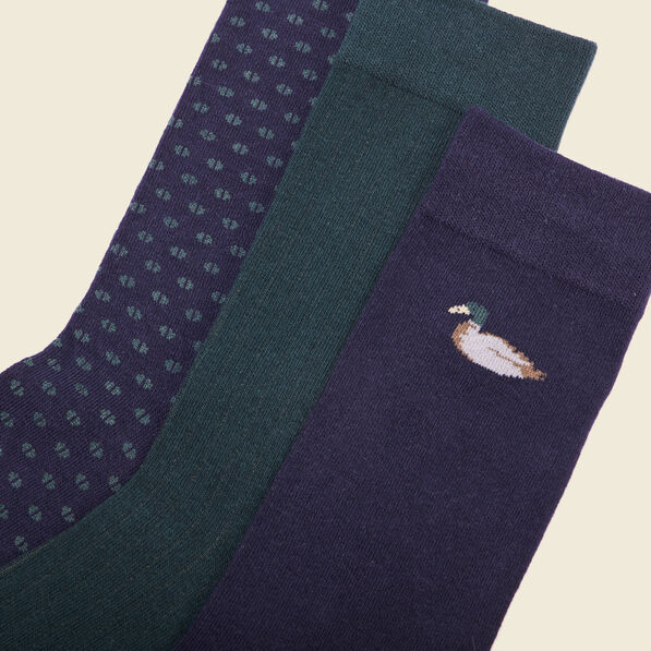 Lot 3 paires chaussettes vert foncé homme
