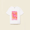 T-shirt en coton manches courtes blanc femme