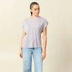 T-shirt col rond manches courtes parme femme