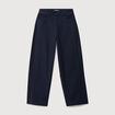 Pantalon coupe regular bleu marine femme